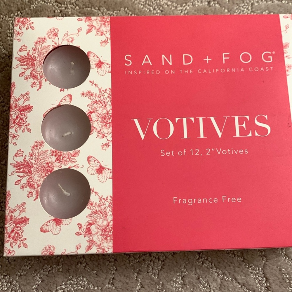 SAND & FOG unscented votive candles